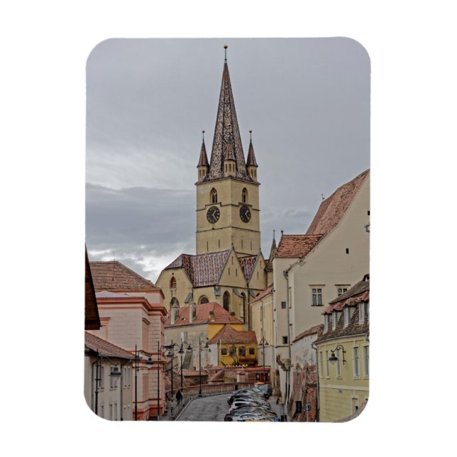 Magnet Flexible Cathédrale Evangelichal Tour Sibiu Roumanie (Vertical)