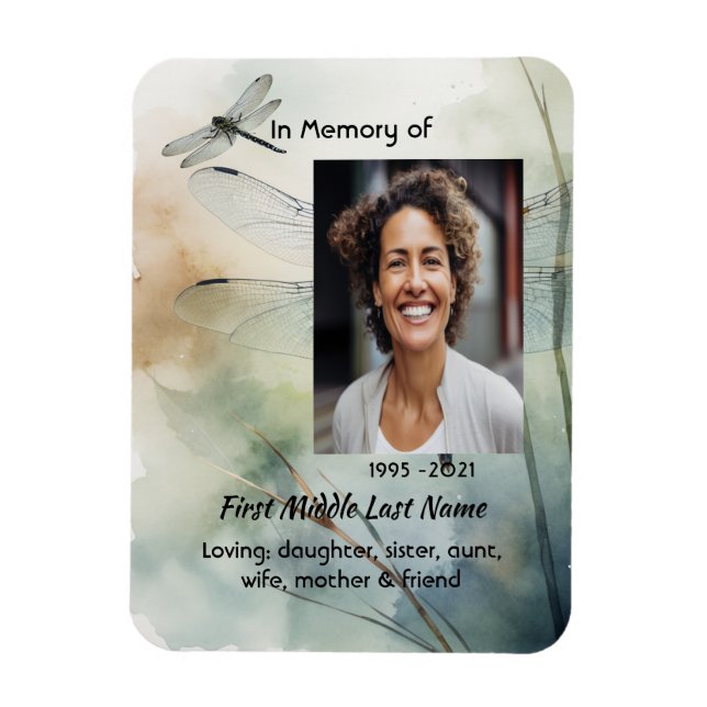 Magnet Flexible Celebration of Life Service Custom Dragonfly (Vertical)