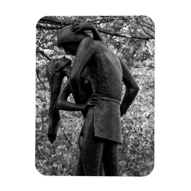 Magnet Flexible Central Park Automne : Romeo & Juliet Statue 01 B& (Vertical)