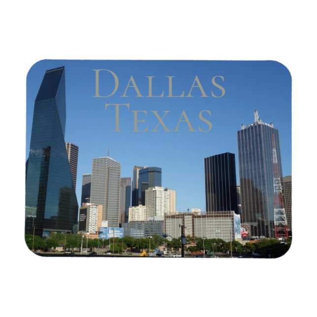Magnet Flexible Centre-ville de Dallas Texas Souvenir (Horizontal)
