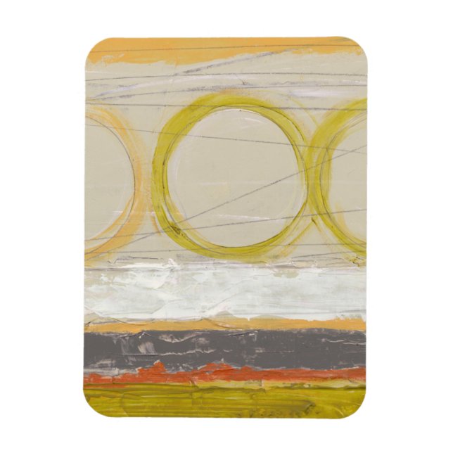 Magnet Flexible Cercles jaunes et orange sur Arrière - plan multic (Vertical)