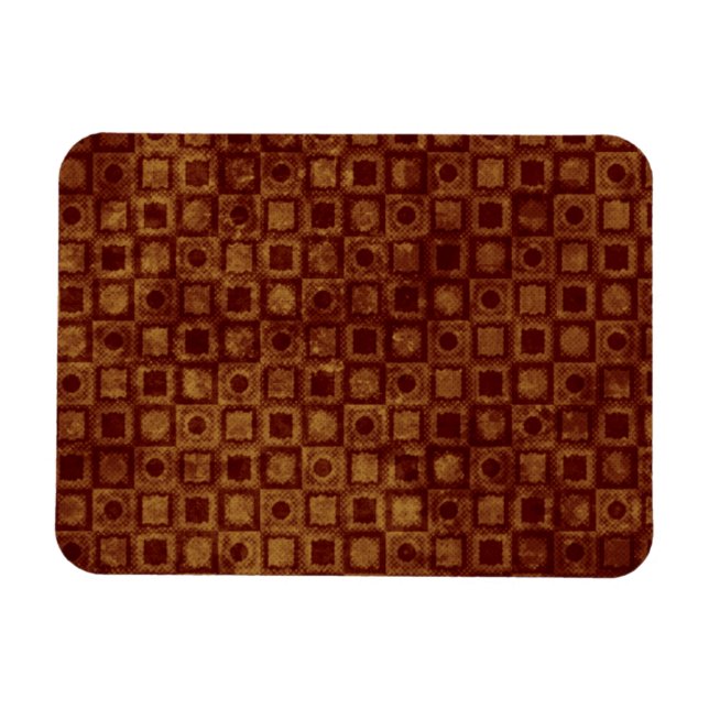 Magnet Flexible Cercles rouges et Carrés sur or (Horizontal)