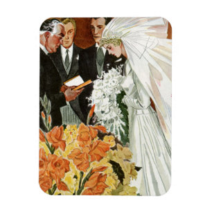 Magnet Flexible Cérémonie de mariage vintage avec mariée et marié