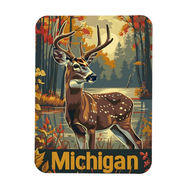 Magnet Flexible Cerf de Virginie du Michigan (Vertical)