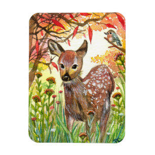 Magnet Flexible Cerfs Et Petits Oiseaux