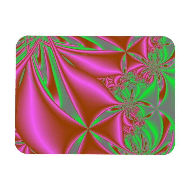 Magnet Flexible Cerfs-volants roses avec vert (Horizontal)