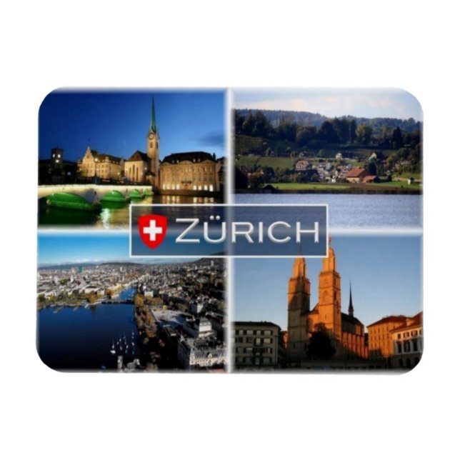 Magnet Flexible CH Suisse - Zurich - la nuit - Feldbach - (Horizontal)