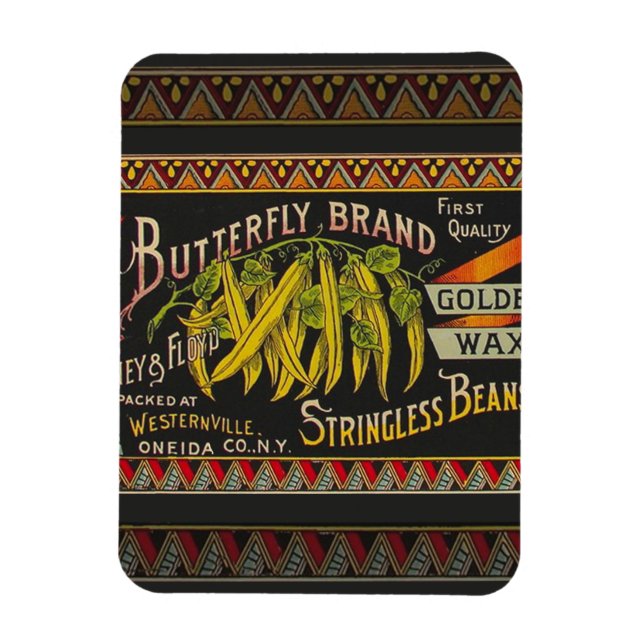 Magnet Flexible Chaîne Étiquette de haricot Vegetable Pays (Vertical)