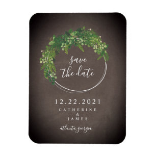 Magnet Flexible Chalkboard Inspiré Botanique Enregistrer La Date