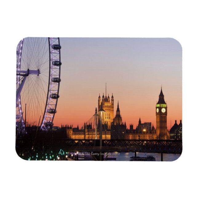 Magnet Flexible Chambres du Parlement et le London Eye (Horizontal)