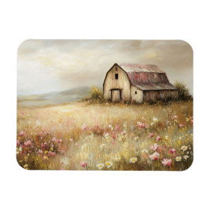 Magnet Flexible Champ de Fleur sauvage rustique blanc de grange fl