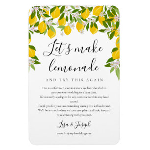Magnet Flexible Changer la date de mariage reporté verdure citrons