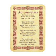 Chanson d'automne Art rouge Thanksgiving Poem Magn