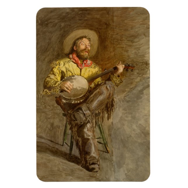 Magnet Flexible Chanter Espagnol Cowboy à Banjo jouer à la chanson (Vertical)