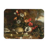 Chardons, fleurs, reptiles et papillons à côté