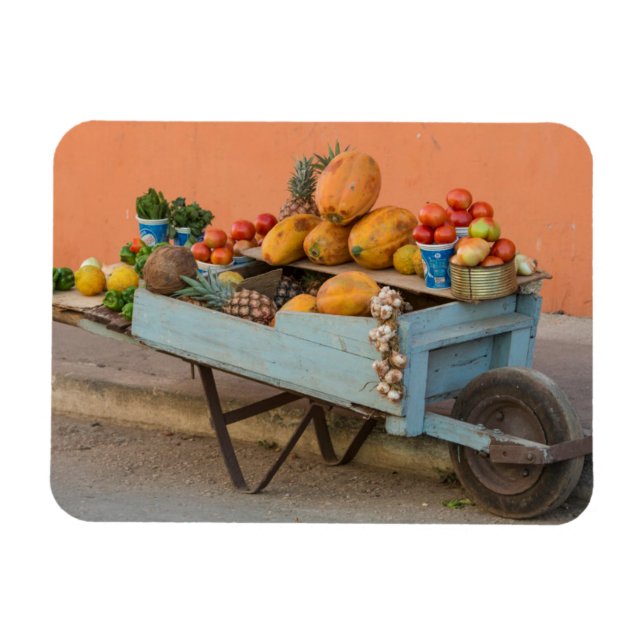 Magnet Flexible Chariot de fruits et légumes, Cuba (Horizontal)