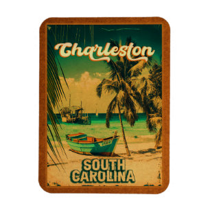 Magnet Flexible Charleston Caroline du Sud Vintage Retro Souvenir