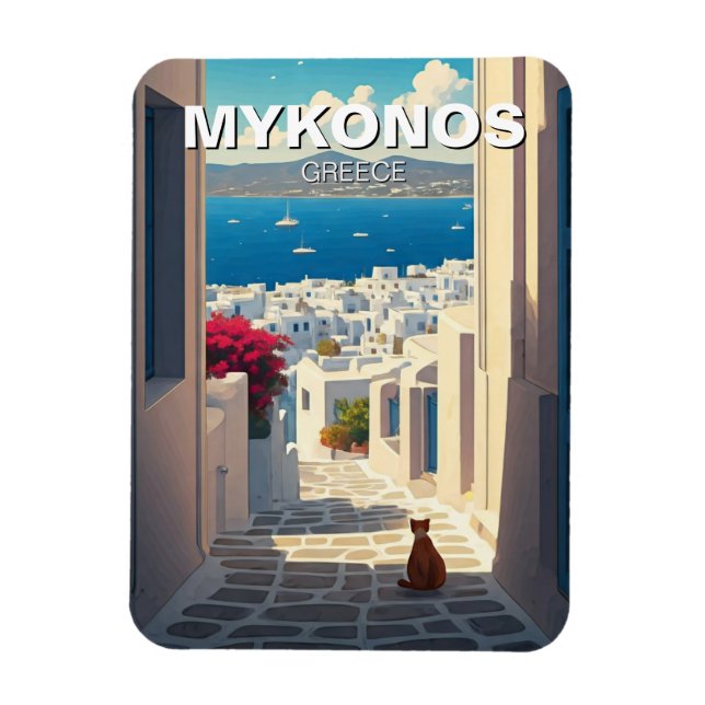 Magnet Flexible Chat à Mykonos Grèce Cyclades Voyage (Vertical)