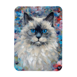 Magnet Flexible Chat Birman coloré