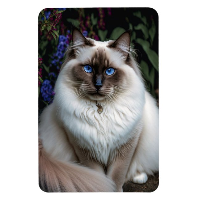 Magnet Flexible Chat Birman dans l'aimant du jardin (Vertical)