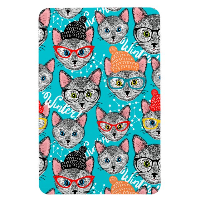 Magnet Flexible Chat dans le casquette (Vertical)