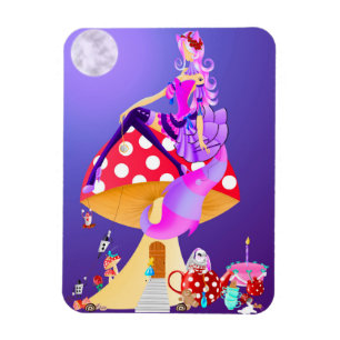 Magnet Flexible Chat du Cheshire sur Champignon 