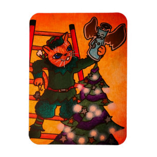 Magnet Flexible Chat elfe de Noël