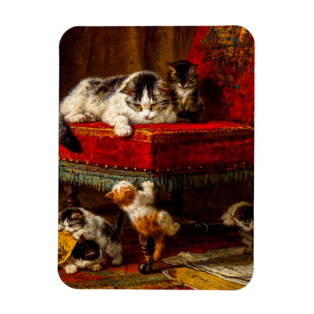 Magnet Flexible Chat et chatons Jouer avec chaise (Vertical)