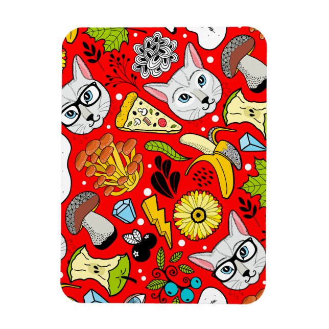 Magnet Flexible Chat et oeuf sur le rouge (Vertical)