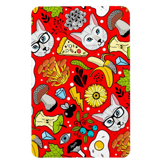 Magnet Flexible Chat et oeuf sur le rouge (Vertical)