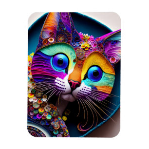 Magnet Flexible Chat Imaginaire coloré