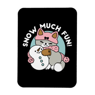 Magnet Flexible Chat mignon en Engin à neige avec Art Snowman