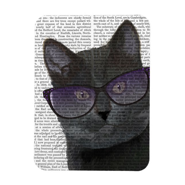 Magnet Flexible Chat noir avec lunettes de soleil 2 (Vertical)