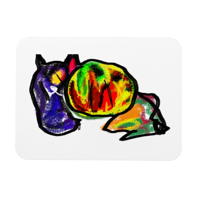 Magnet Flexible Chat noir en attente (Horizontal)