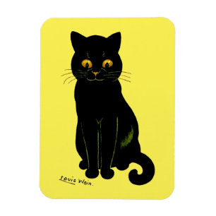 Magnet Flexible Chat noir, Louis Wain