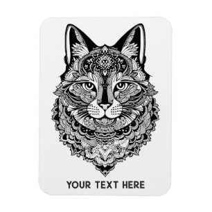 Magnet Flexible Chat ornemental texte personnalisé