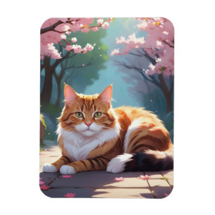 Magnet Flexible Chat sous l'aimant de Sakura tree