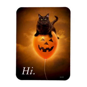 Magnet Flexible Chat sur ballon d'Halloween