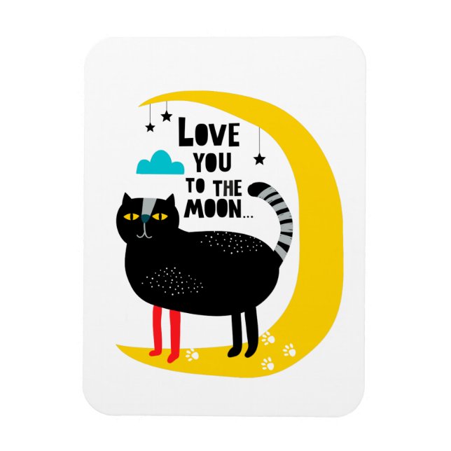 Magnet Flexible Chat sur la lune (Vertical)