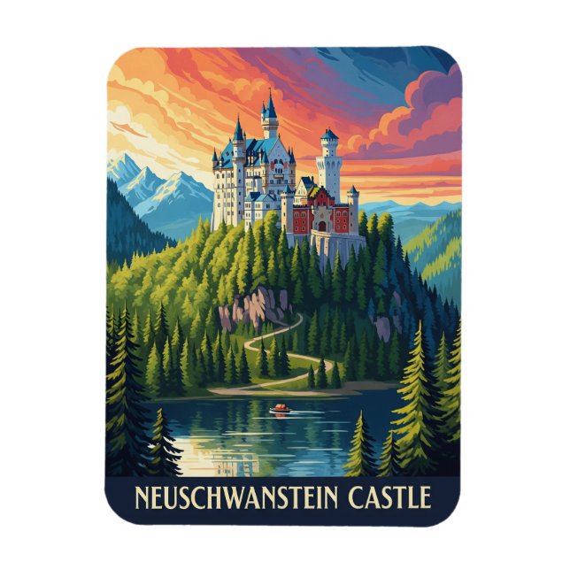 Magnet Flexible Château de Neuschwanstein Allemagne Voyage (Vertical)