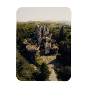 Magnet Flexible Château de pierre gris grand en Bois vert suréle