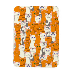 Magnet Flexible Chats blancs et gingembre motif yeux verts yeux bl