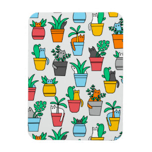 Magnet Flexible Chats dans les pots à fleurs