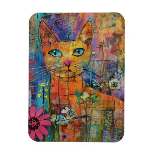 Magnet Flexible Chats d'aquarelle Boho - Art de la féline terrestr