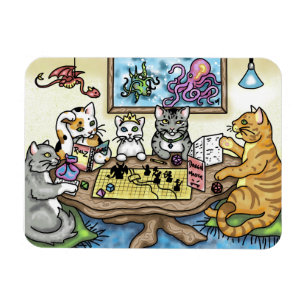 Magnet Flexible Chats jouant à Pathfinder par Carrie Michael