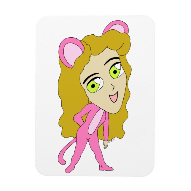 Magnet Flexible chatte rose (Vertical)