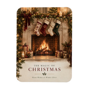 Magnet Flexible Chaussettes de Noël Personnalisées de Famille Élég