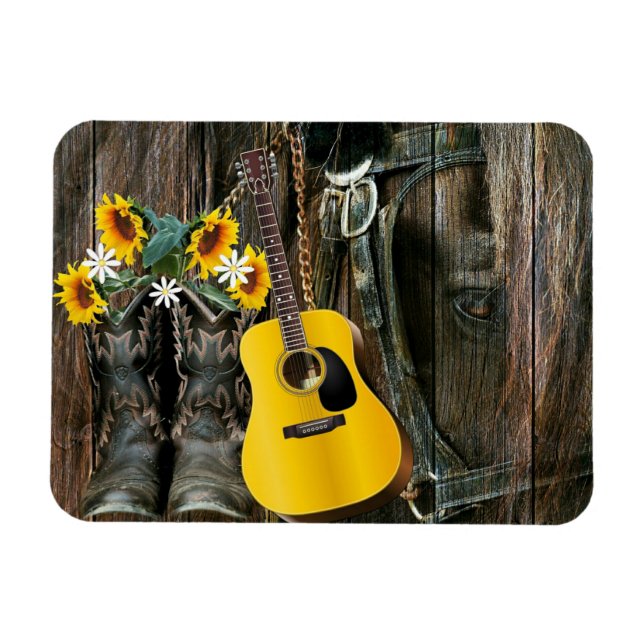 Magnet Flexible Chaussures de cowboy du cheval occidental Guitare  (Horizontal)