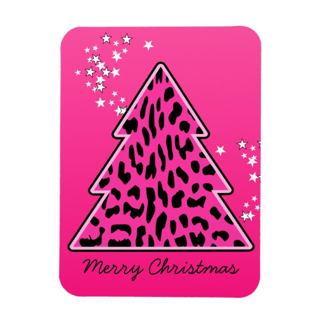 Magnet Flexible Cheetah Leopard rose Arbre de Noël (Vertical)