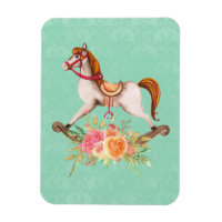 Cheval à roche vintage avec Bouquet floral